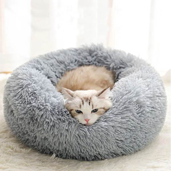 Kattbädd / Hundbädd - Sovplats för katter & hundar grå