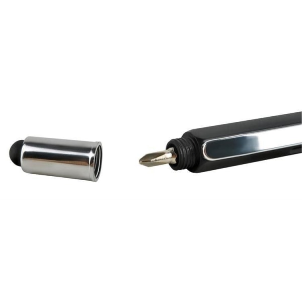 2-Pak 6-i-1 Touch Pen - Stylus med skruetrækker, vaterpas mv Black