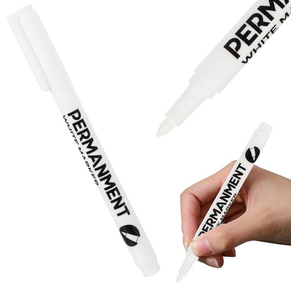 Permanent Vit Markeringspenna / Vattentålig - 1 mm