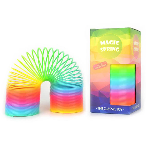 Stor Slinky / Springy / Trappfjäder - Regnbåge multifärg