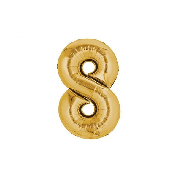 Sifferballong / Metallic Ballong 80 cm - Guld Gold 8