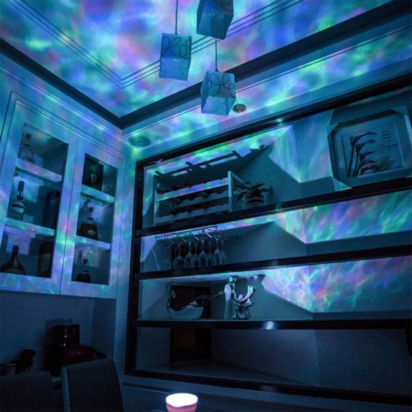 Disco-lamppu projektorilla ja vesiefektillä - LED-lamppu / Disco Multicolor