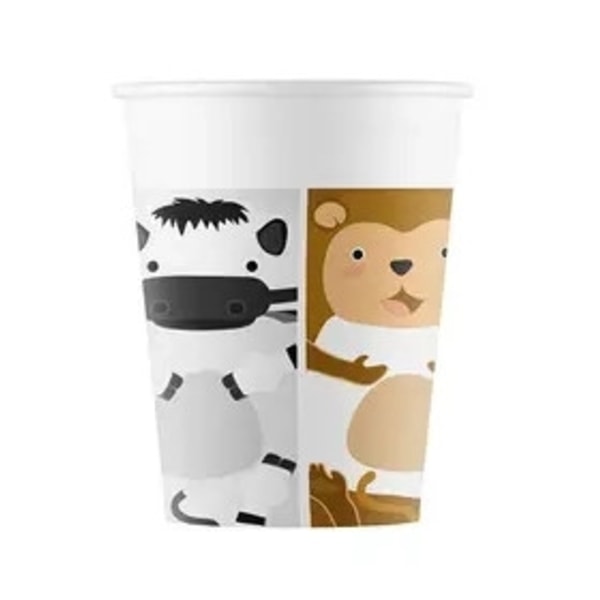 Djur Zoo pappersmuggar 8 st 200 ml FSC