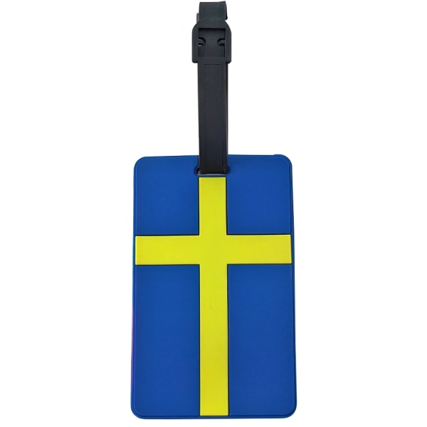 Bagagemærke / Tag til Bagage - Sverige Flag - Til Kuffert Blue 4-Pack