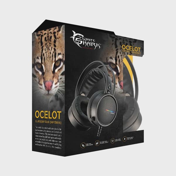 White Shark OCELOT On-Ear Gaming Headset Svart