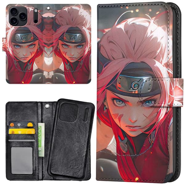 iPhone 17 Pro / 18 Pro - Plånboksfodral/Skal Sakura Naruto