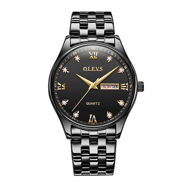 Quartz Kello / Rannekello - Vesitiivis – Musta Black