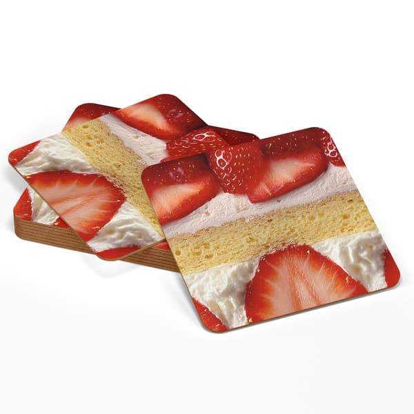 4-Pak - Glassbrikker Kake - Underlag til Glass Multicolor