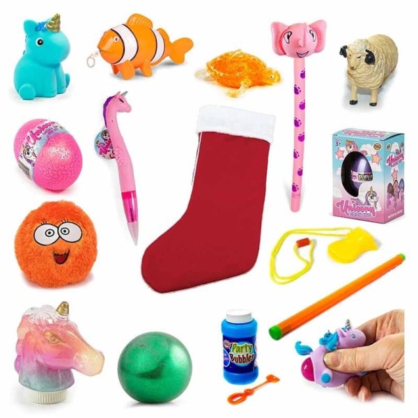 Julstrumpa - Julsocka för barn fylld med leksaker - Flicka Röd