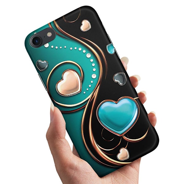 Deksel / Mobildeksel til iPhone 5 / 5S / SE - Hjerter