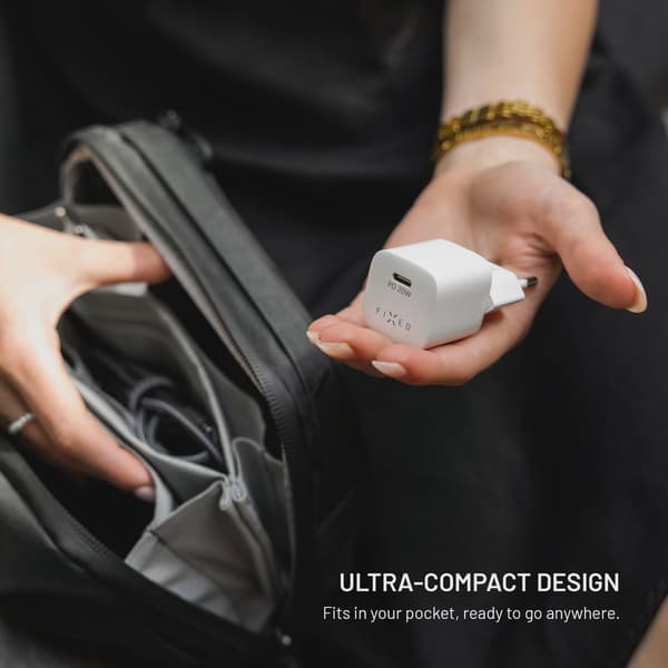 FIXED Snabb Mini Hemladdare 20W USB-C PD Vit