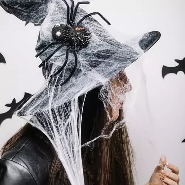 Edderkoppespind / Halloween Dekoration med Edderkopper – 1-Sæt