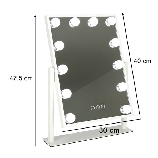 LED-sminkspegel med USB-lampor 30x40cm