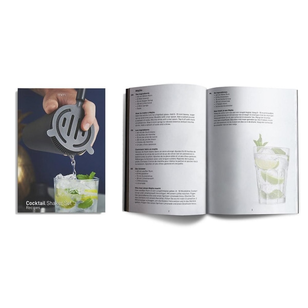 Bartender Kit med Shaker & Tillbehör - Barset / Cocktail Set Svart