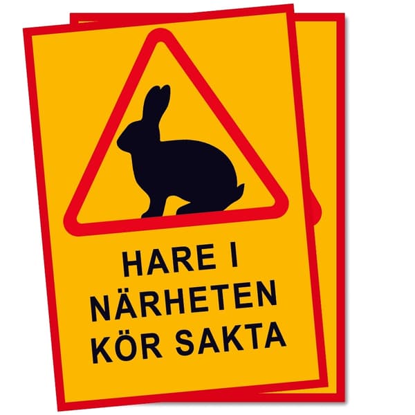 Varningsskylt "Hare I Närheten" - Skylt / Trafikskylt MultiColor A3 1-Pack