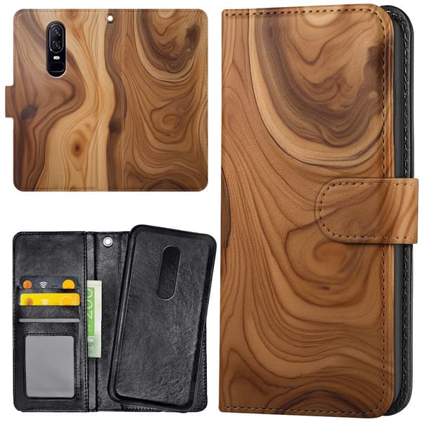 OnePlus 7 - Plånboksfodral/Skal Wood