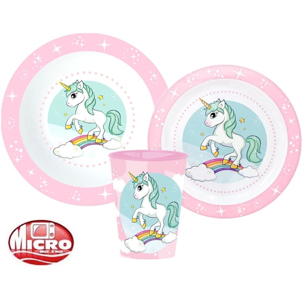 Middagset Unicorn Range, mikropärlset, inklusive mugg 260 ml