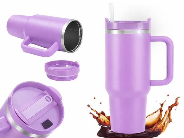 Termosmugg 1.2 L med sugrör Lila