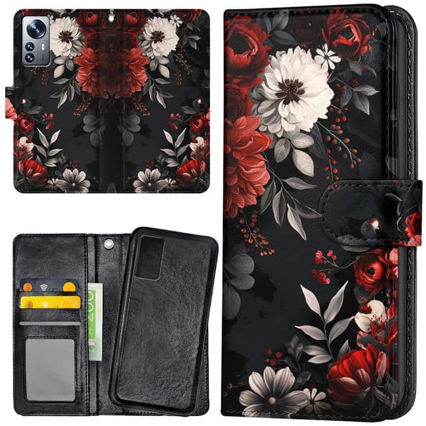 Xiaomi 12 - Plånboksfodral/Skal Flowers