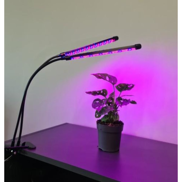 Växtlampa - Växtbelysning med 2 LED-lysrör Svart