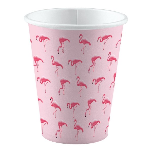 Papptallrikar Flamingo Pink, set om 8, 250 ml