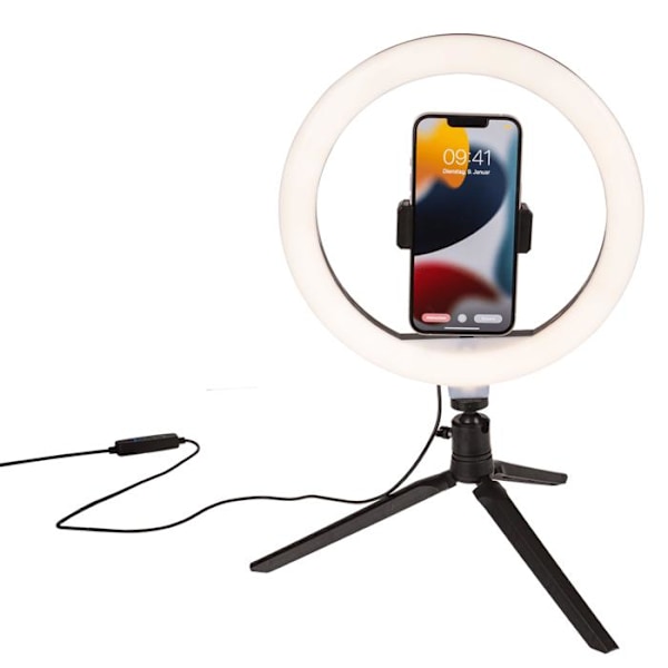 Selfie-lampe med Stativ til Mobil – LED White