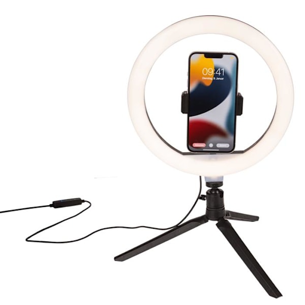 Selfie lampe med stativ til mobil - LED White