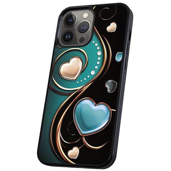 iPhone 14 Pro - Deksel/Mobildeksel Hjerter