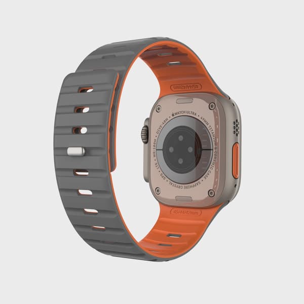 FIXED Mag Silikonrem för Apple Watch 42/44/45/46/49mm ljusgrå