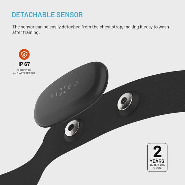 FIXED PULSE DUAL Pulsmätare med bröstband (HR+HRV) Svart