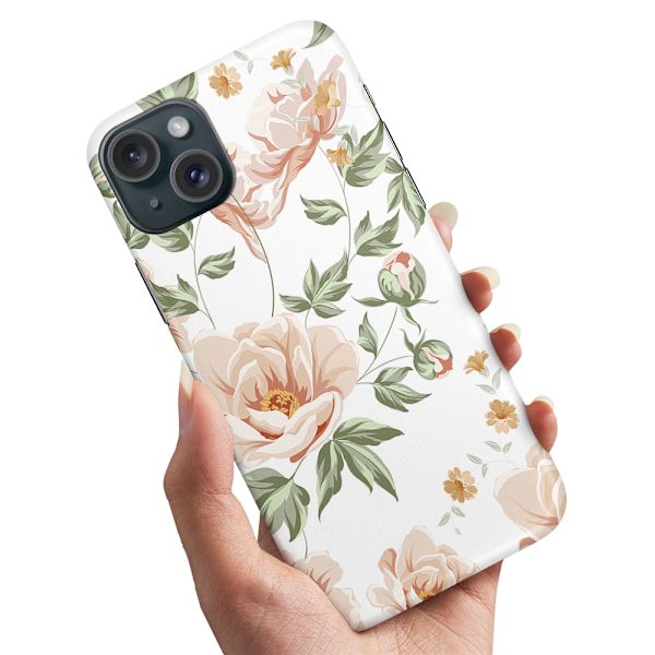 Deksel / Mobildeksel til iPhone 15 - Blomstermønster