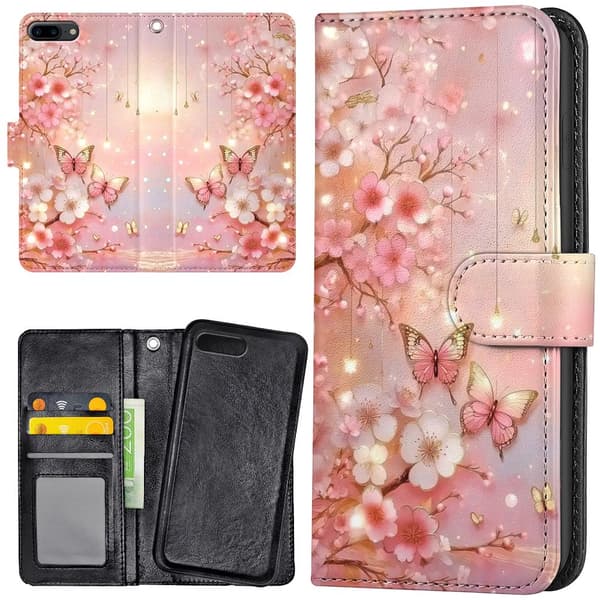 iPhone 7/8 Plus - Lommebok Deksel Flowers & Butterflies