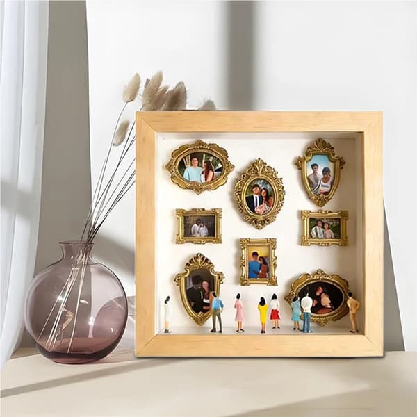Miniature fotoramme med LED-lys – DIY mini museums-minderamme White