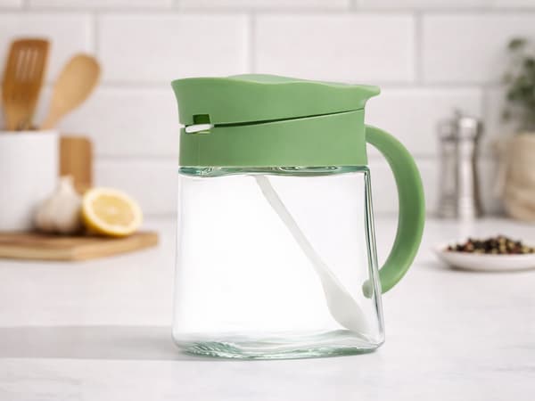 Kryddburk glas 300 ml med sked Green