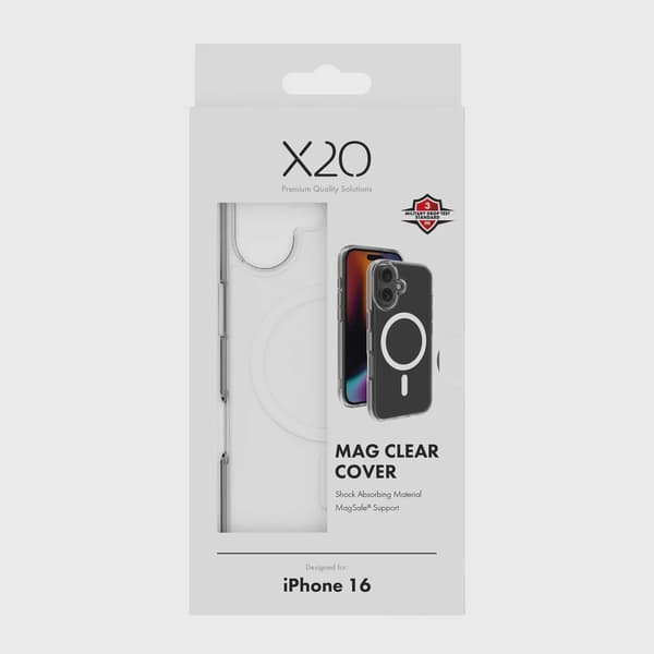 X2O Mag Clear Skal iPhone 16 Klar