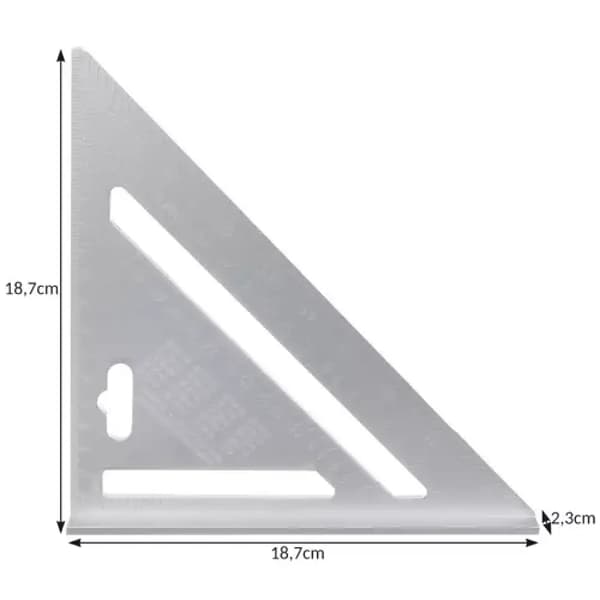 Kulmamitta 90° - 18 cm Silver