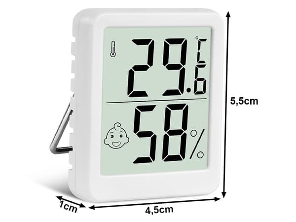 Digital termometer mini väderstation rumshygrometer batterimagnet White