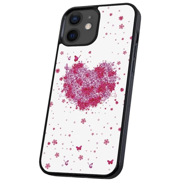 iPhone 12 Mini - Skal/Mobilskal Blomhjärta