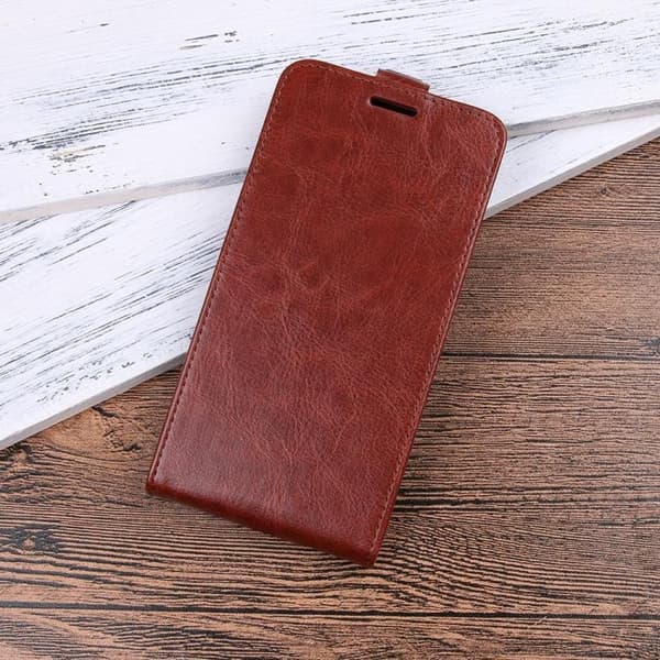 iPhone X/XS - Flipfodral med Kortfack - Brun Brun