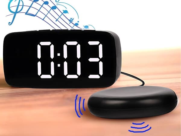 Digital väckarklocka - Med vibrationsplatta och LED-display
