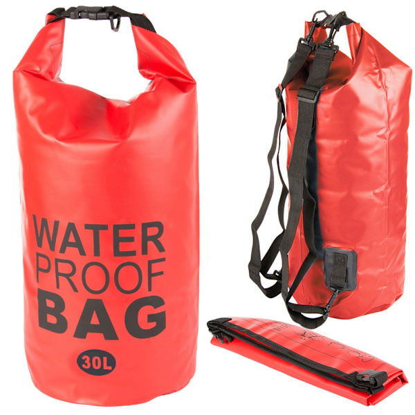 Vattentät Påse / Vattenpåse - Vattenförvaring - 30 liter Röd
