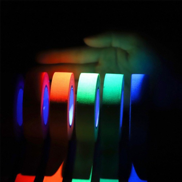 6-pak - UV Neon Luminous Tape Glow in the Dark - 1,5 cm x 5 m Multicolor