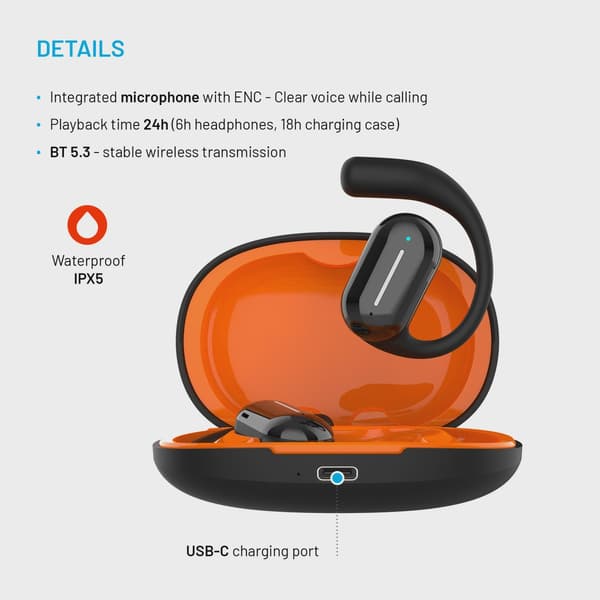 FIXED Nods trådlöst headset IPX5 BT5.3 Svart