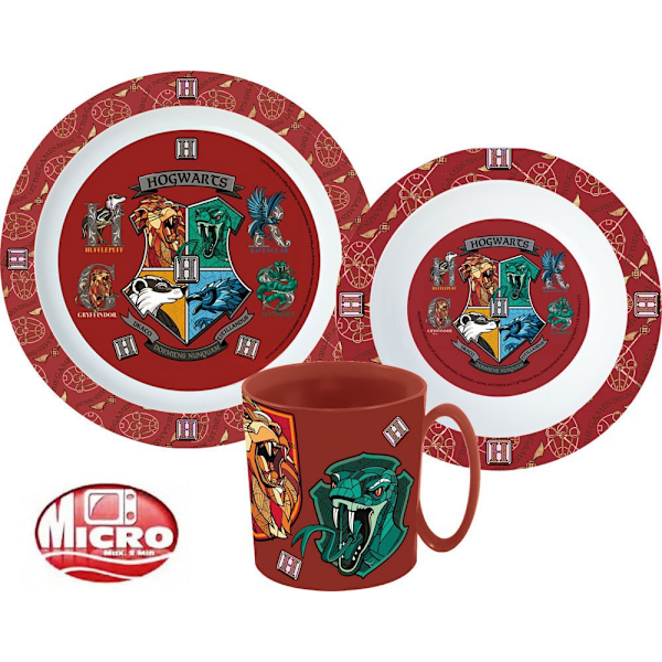 Harry Potter middagsset, mikropolymer-set med mugg 350 ml