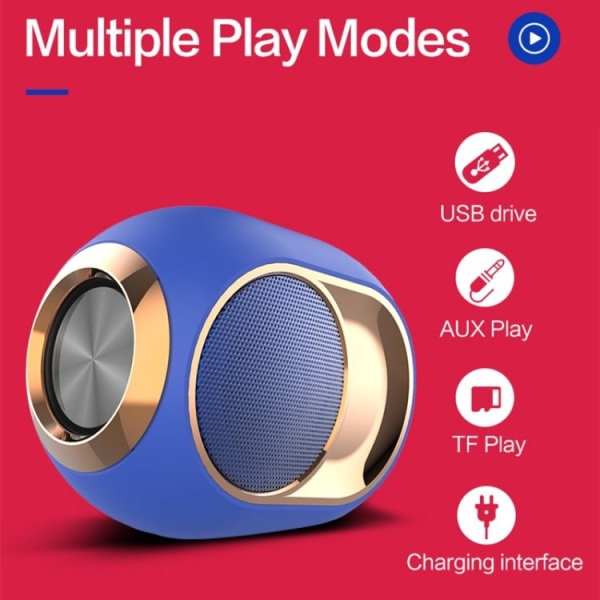 Bluetooth 5.0 høyttaler / trådløs minihøyttaler - rød Red 8231 | Red | 540  | Fyndiq