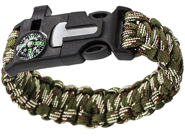 Paracord Överlevnadsarmband med Eldstartare m.m. multifärg
