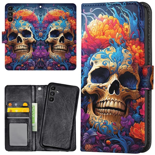 Samsung Galaxy A13 5G/A04s - Plånboksfodral/Skal Skull