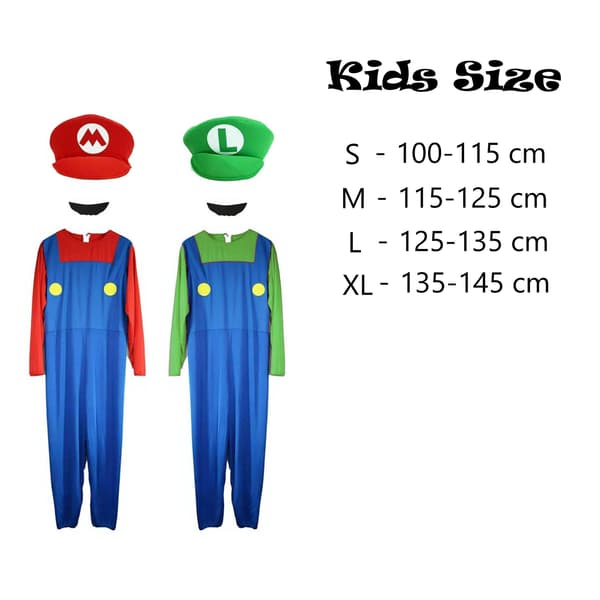 Rørlegger Kostyme Kids RED (XL - 135-145 cm)