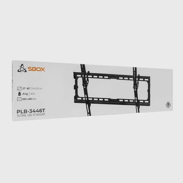 SBOX Slim Tiltbart Fäste VESA 600/80"/45kg Svart