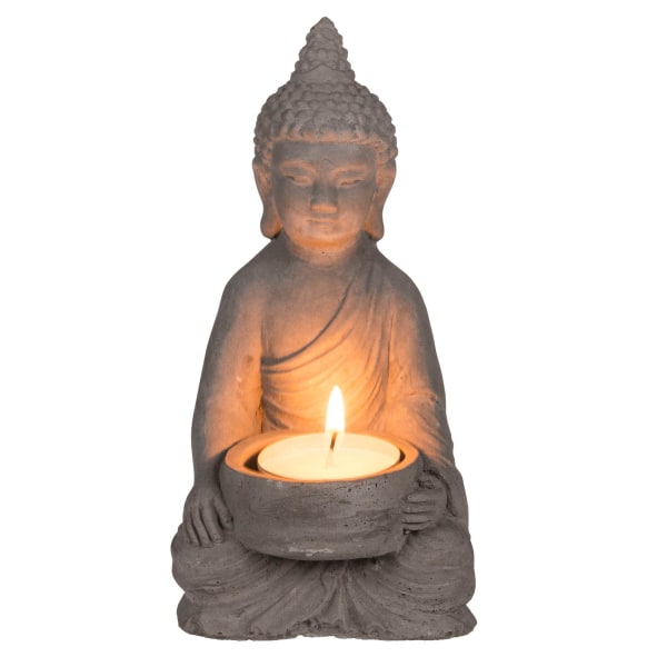 Lysholder Buddha - Holder for stearinlys - Varme lys Grey